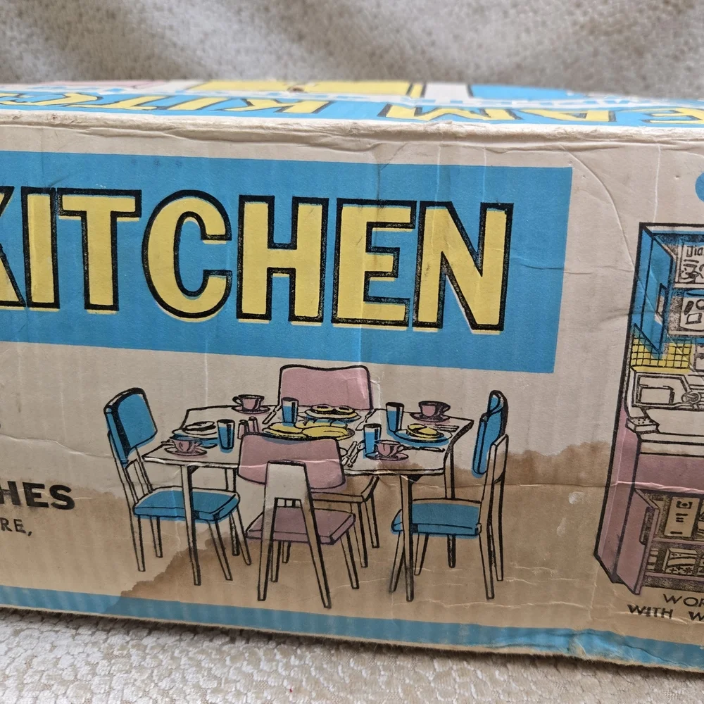Luxe Pastel Dollhouse Kitchen Set Retro